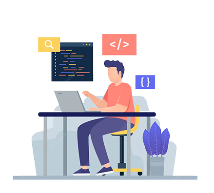 ilustracion persona programando